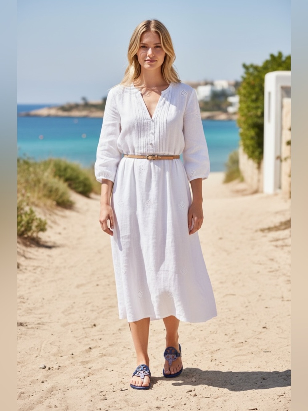 TORY BURCH DARK LOTUS/BERMUDA SOFT MILLER - Picture 2 of 10